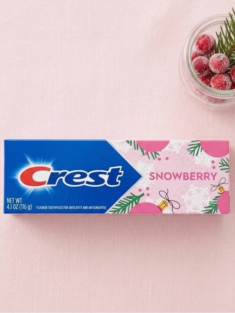 Crest Snowberry Fluoride Toothpaste – Limited Edition Holiday Flavor – 4.1 oz